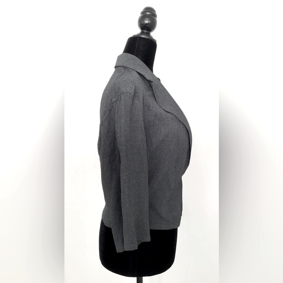 Y’s by Yohjii Yamamoto - Charcoal Grey Light Jacket w 3/4 Sleeves - US 4 - Picture 2 of 6